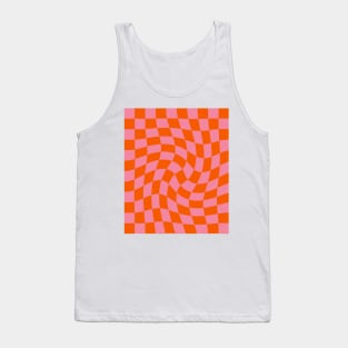 Twirl Checkerboard pink pattern Tank Top